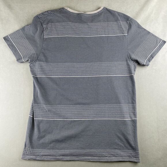 WeSC Shirt Mens X-Large Blue White Striped Doug Pocket Crewneck Tee Short Sleeve - Picture 3 of 8